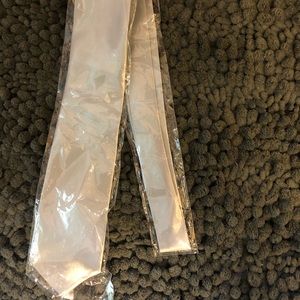 Silver skinny tie satin